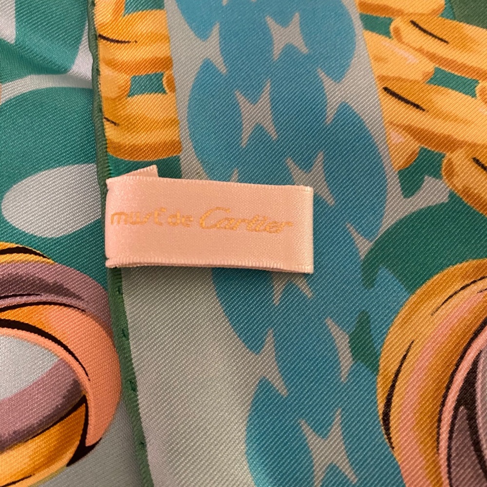 must de Cartier jewelry printed silk scarve - Picture 2 of 4